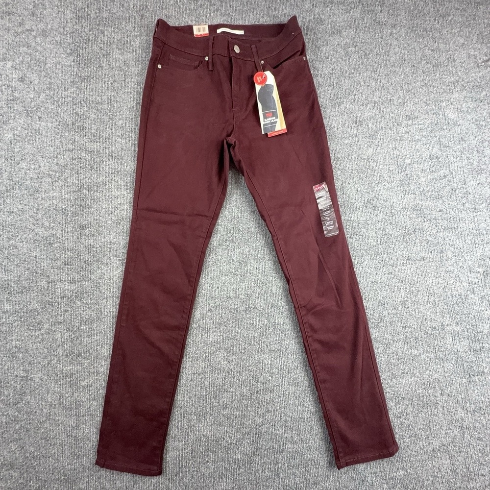 Levi's Slimming Skinny Jeans Womens 6 Red W28 L30 Mid Rise Stretch 28399-0013
